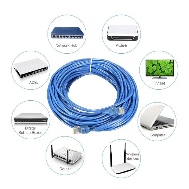 DÂY CÁP MẠNG LAN INTERNET BẤM SẴN 2 ĐẦU CHUẨN CAT5E NHIỀU KÍCH THƯỚC