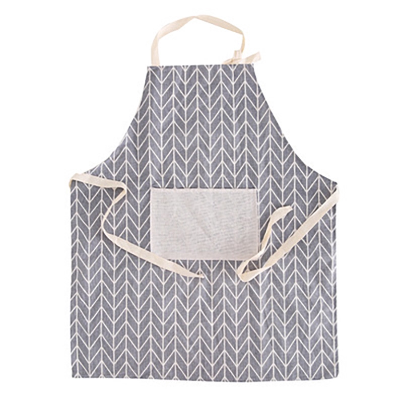 Tạp dề nấu ăn OSSAYI vải cotton lanh có túi cho nam nữ