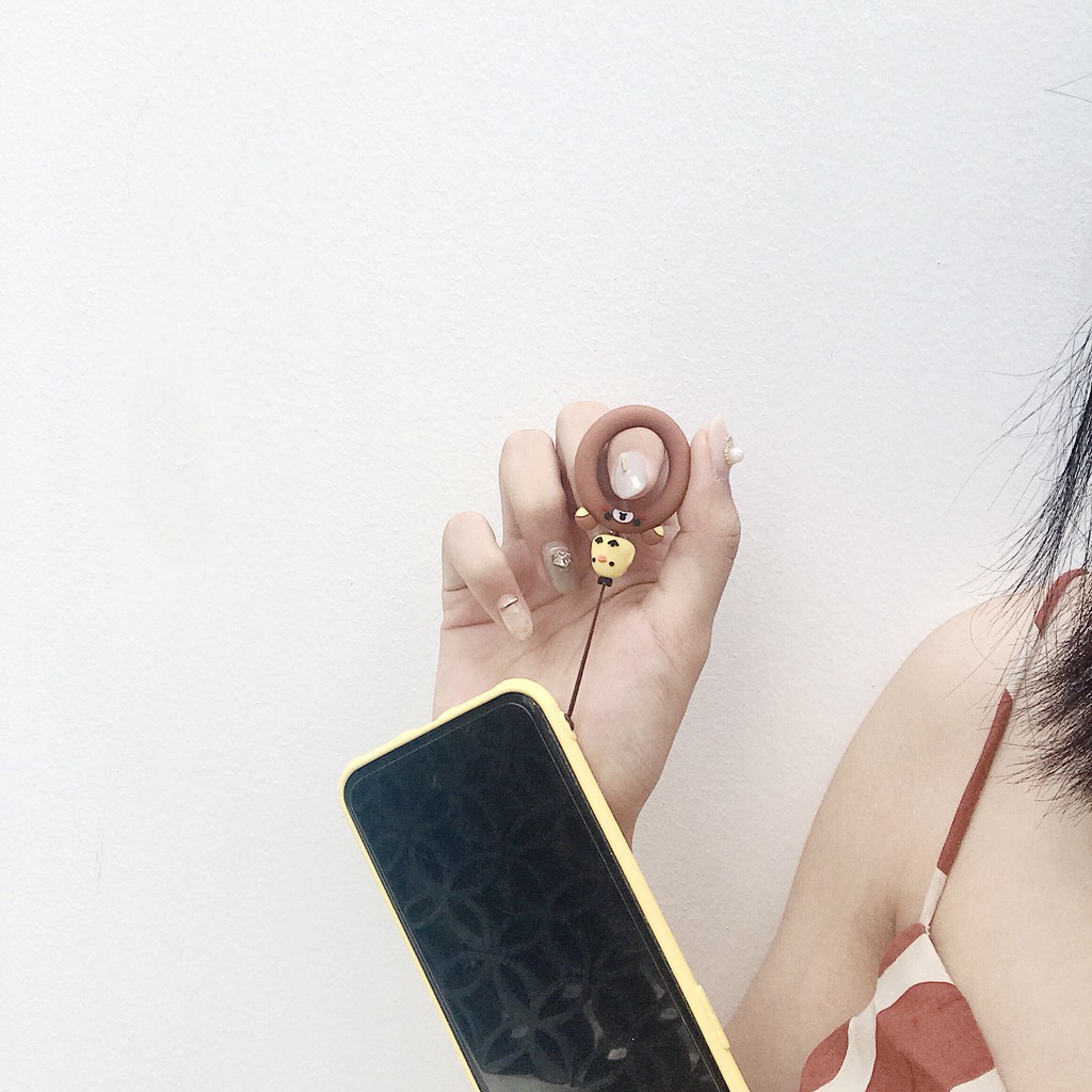 Móc Điện Thoại Dạng Nhẫn Ngắn Hình mickey minnie Gấu Thỏ Gấu Nâu Vịt donald daisy totoro Gấu kumamon Dễ Thương