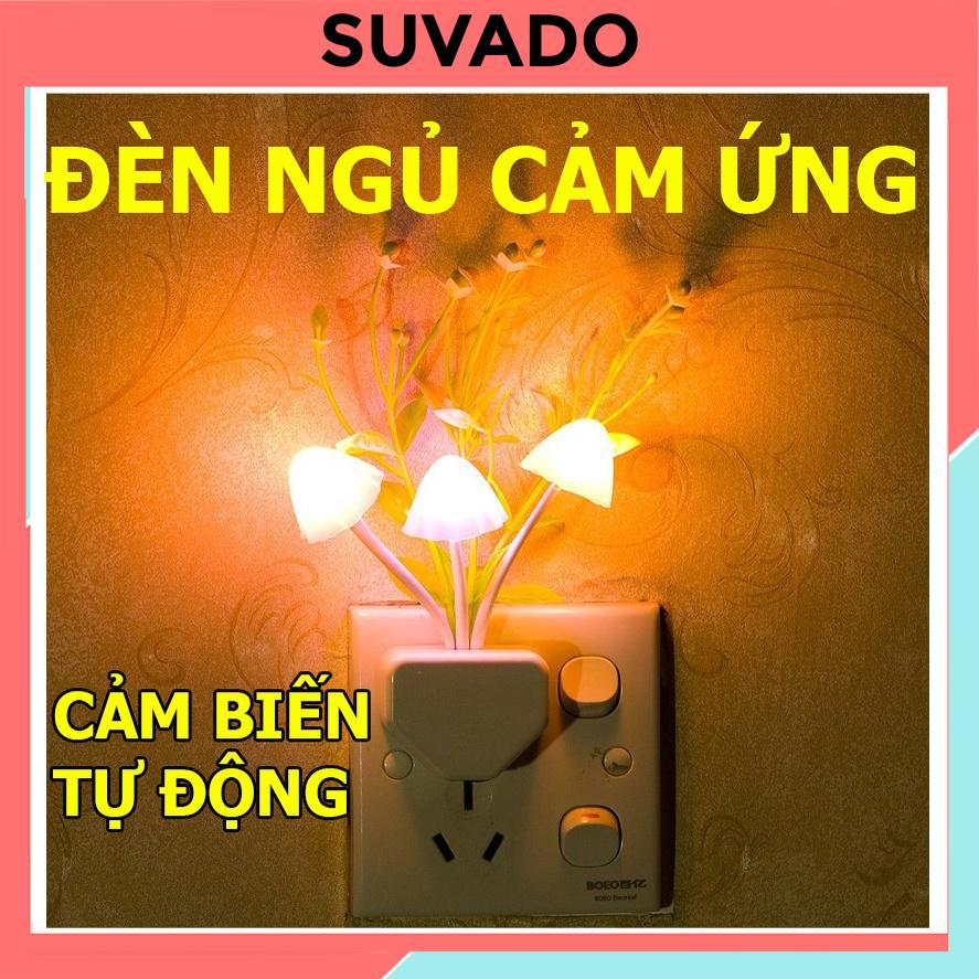 Đèn ngủ Đẹp cảm ứng ánh sáng thông minh bình hoa hình nấm dễ thương trang trí  Lamp154 SUVADO