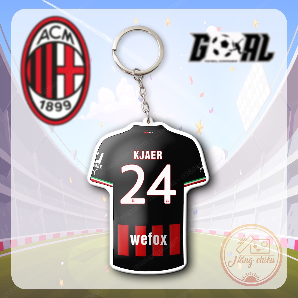 Móc Khóa In Áo Đấu CLB AC Milan - Dày In Sắc Nét 2 Mặt