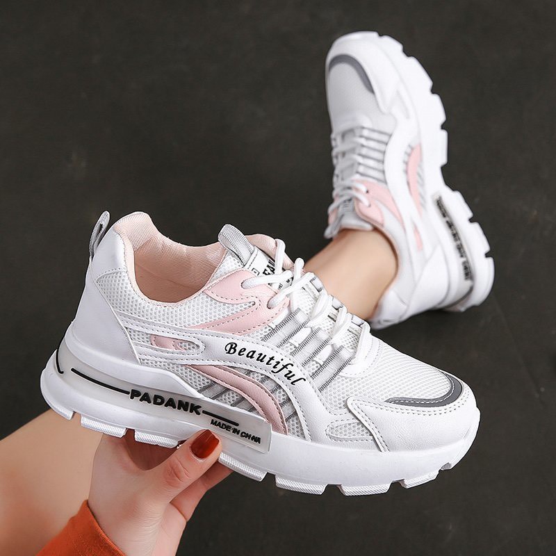 GIÀY THỂ THAO NỮ MWC - GIÀY THỂ THAO TONE TRẮNG PHỐI CHỮ - GIÀY THỂ THAO DA PHỐI LƯỚI- GIÀY THỂ THAO ĐẾ CAO NUTT- 0514 | BigBuy360 - bigbuy360.vn