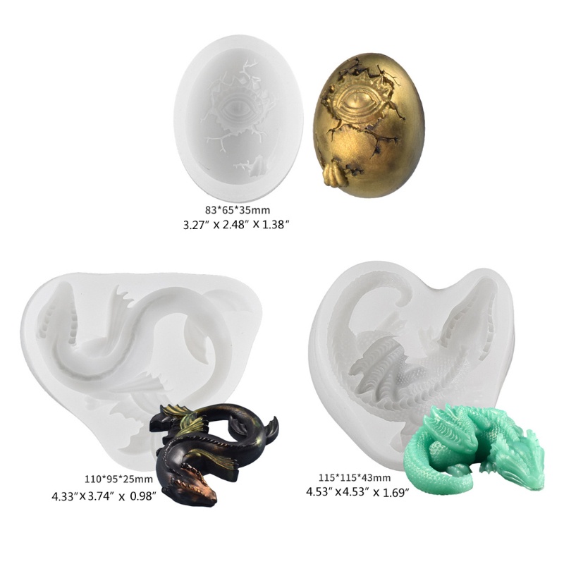 Khuôn Silicone Làm Đất Sét / Xi Măng / Xi Măng / Xi Măng Hình Rồng Diy