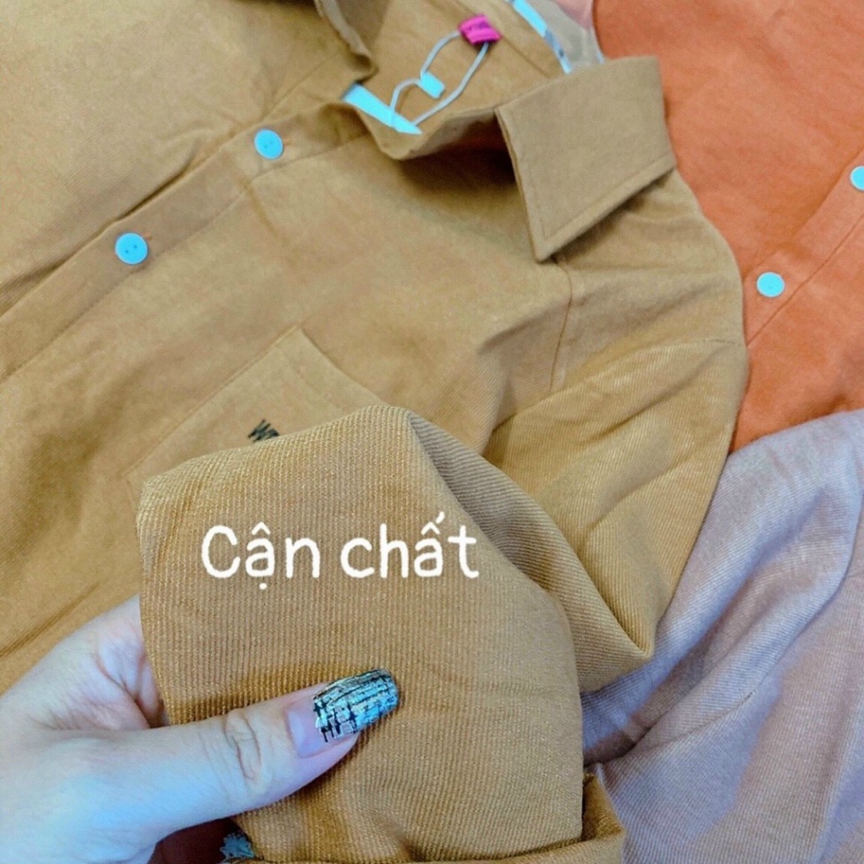 áo sơ mi nhung tăm AS04 , kiểu áo sơ mi ovesize fom thụng dáng unisex chuyensiquanaonugiare