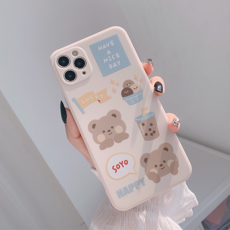Ốp lưng iphone Ốp lưng in hình gấu cho iPhone 12mini/12pro max/12pro/12/7/7plus/8/8plus/x/xs/xs max/11/11 pro/11 promax