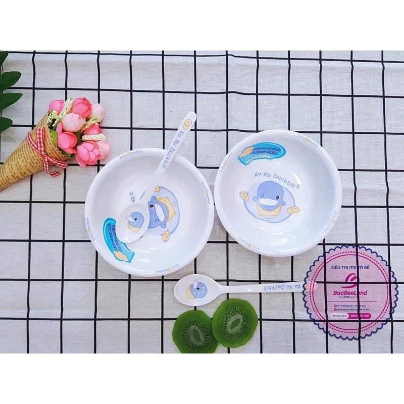BỘ ĐÔI CHÉN VÀ MUỖNG ĂN KUKU CHO BÉ - Baabeeland