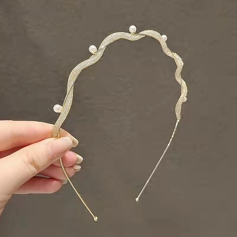 Băng Đô Đính Đá Và Ngọc Trai Nhân Tạo Xinh Xắn Dành Cho Nữ