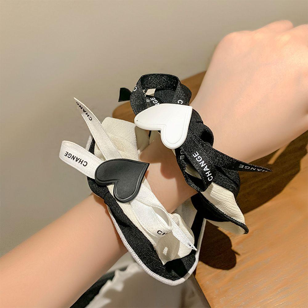 IVORY Dây Cột Tóc Co Giãn Hình Trái Tim In Chữ Thời Trang Cho Nữ