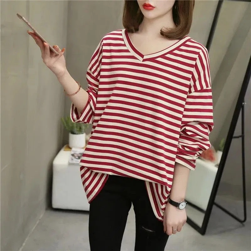 Áo Thun Nữ Dài Tay Cổ Chữ V Rộng Oversized C9517 [40-150KG]