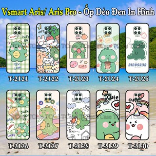 Ốp lưng Vsmart Aris/ Aris Pro dẻo đen in hình Khủng Long Xanh Cute