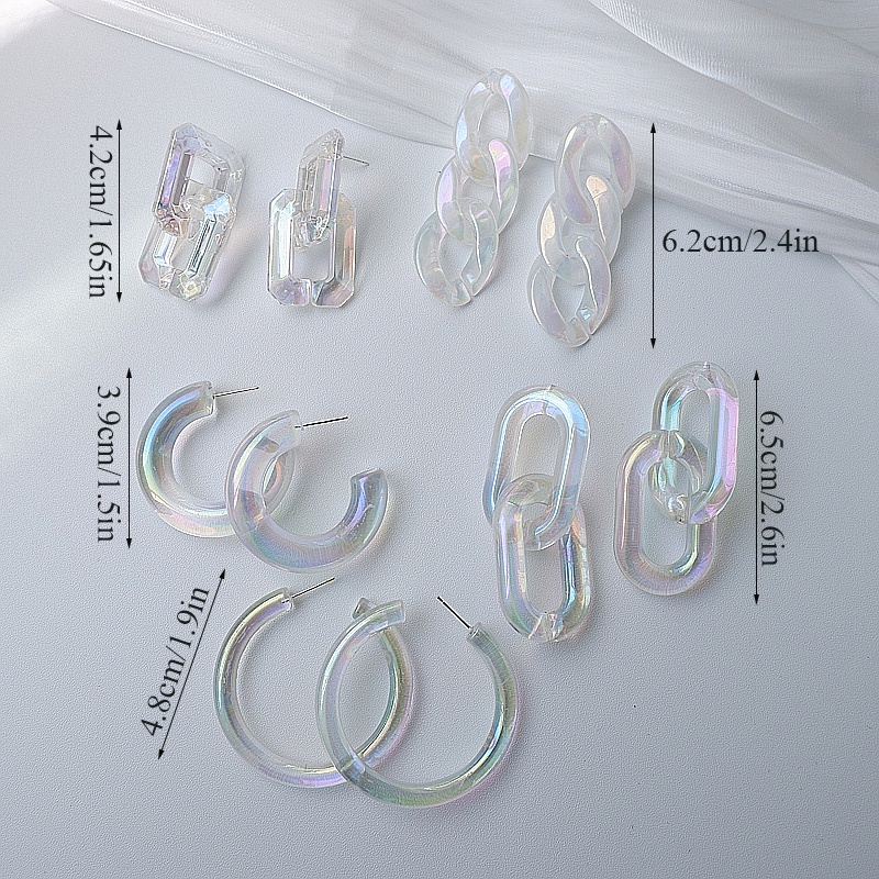 Khuyên Tai Acrylic Trong Suốt Nhiều Hình Dạng Độc Đáo