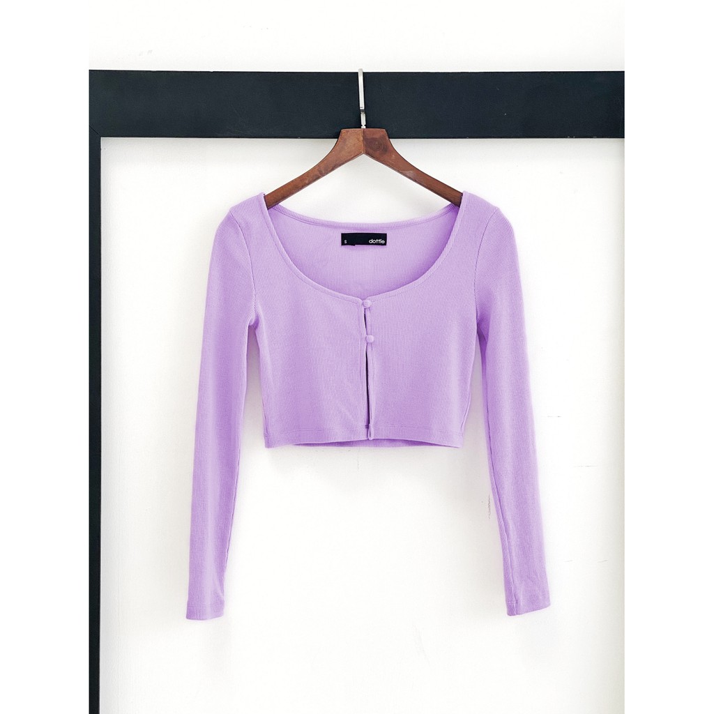 [Mã WABRWA15 giảm 15% đơn 300K] DOTTIE - Áo Khoác Tay Dài Cài Nút Tím Nữ T0135 | BigBuy360 - bigbuy360.vn