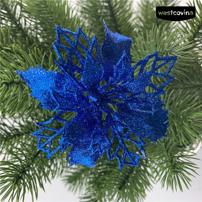 Phụ Kiện Hình Hoa Trang Trí Cây Thông Giáng Sinh Lấp Lánh