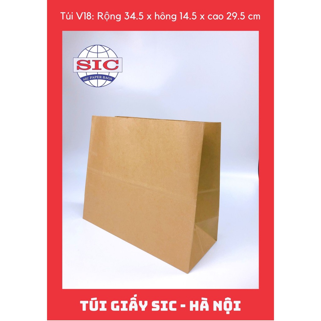 [SET 10 CHIẾC] TÚI GIẤY KRAFT V18: 34.5x14.5x29.5 cm KHÔNG QUAI ( ẢNH THẬT)