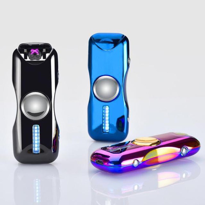 Quẹt Bật đánh Lửa Hồng Ngoại 915 Sạc Điện Qua Cổng USB Kiểu Dáng Spinner 2 Cánh Tạo 18 Hiệu Ứng Đèn Led Cao Cấp