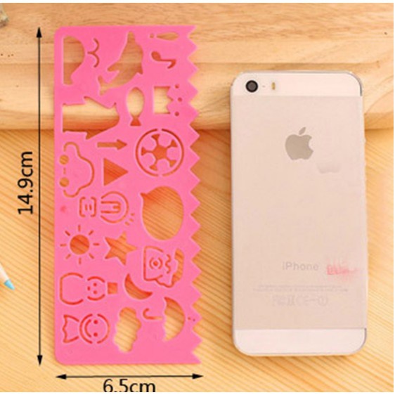 Thước kẻ in hình hình cho bé làm mỹ thuật, đồ dùng học sinh, họa tiết dễ thương