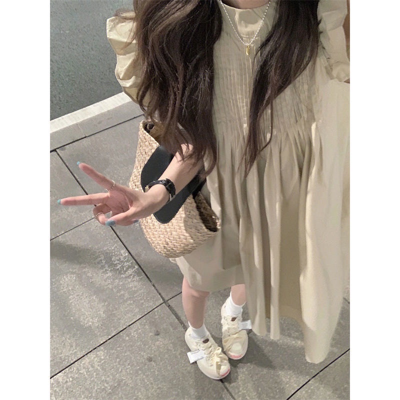 Đầm Công Chúa Mùa Hè Tay Bay Xếp Ly Dáng Ôm Phong Cách Hàn Quốc Ngọt Ngào Cho Nữ