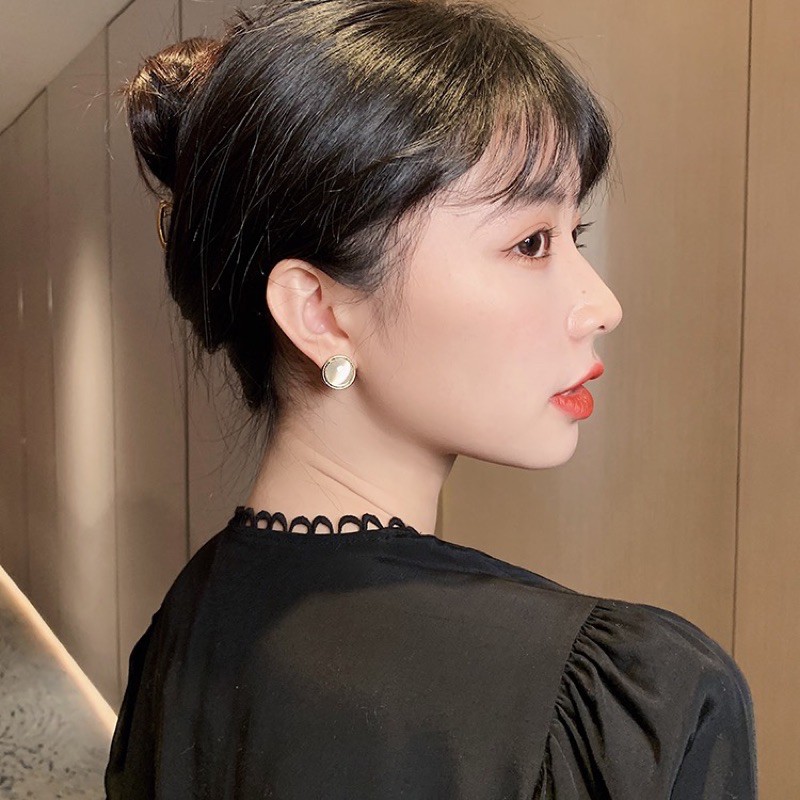 Khuyên tai nữ Nle đá tròn thanh lịch