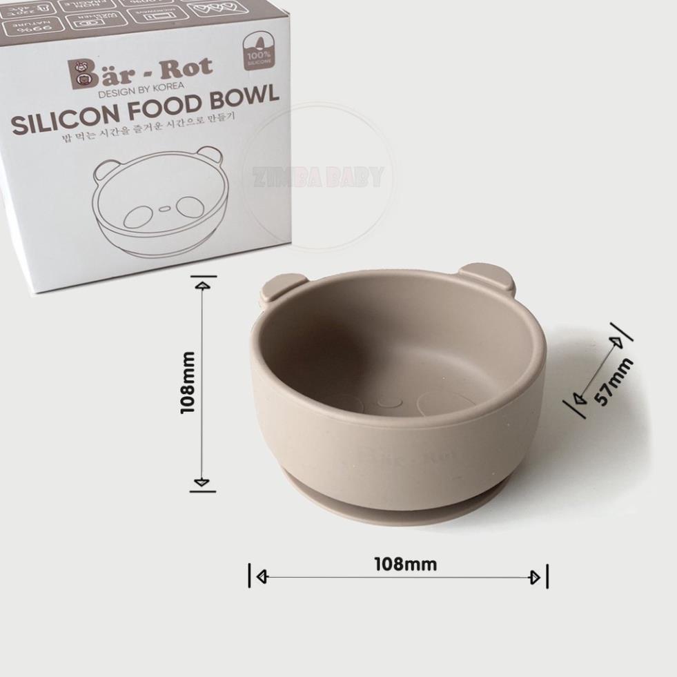 Bát Ăn Dặm silicon có đế hít chống đổ - Cốc Hút - Thìa dĩa cho bé Bar-Rot