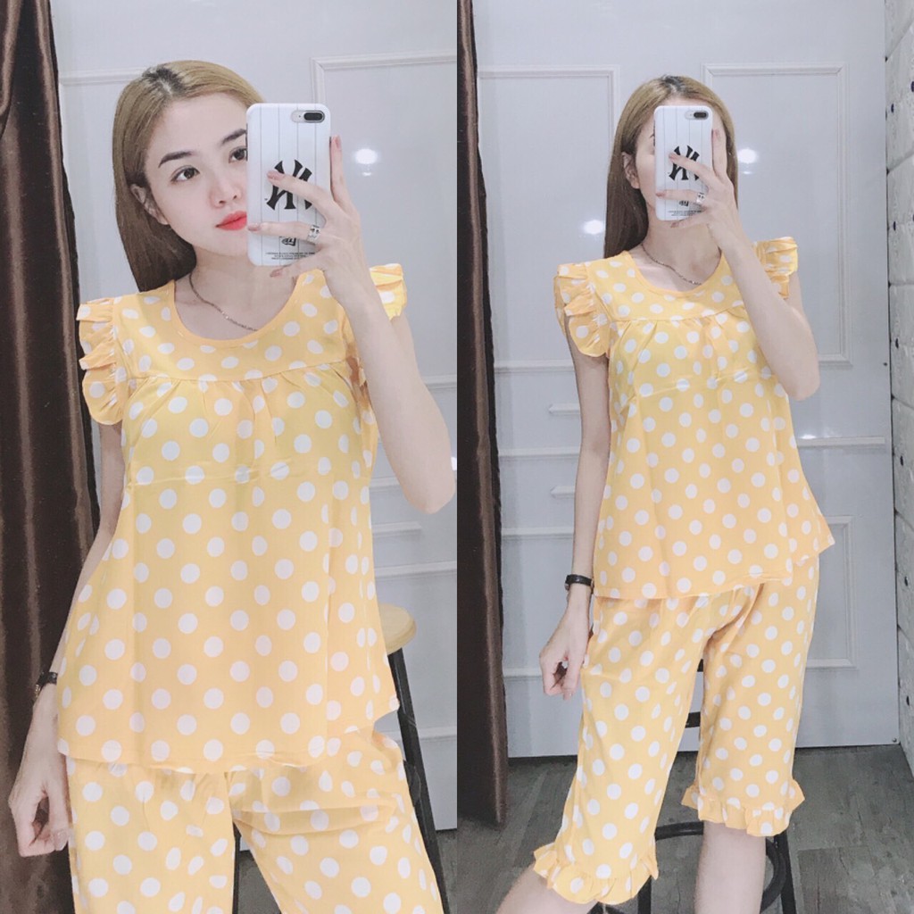 😍 cao cấp chấm bi,chất vải mền min, mặc mát, không nhăn🍀,size 50kg-60kg
