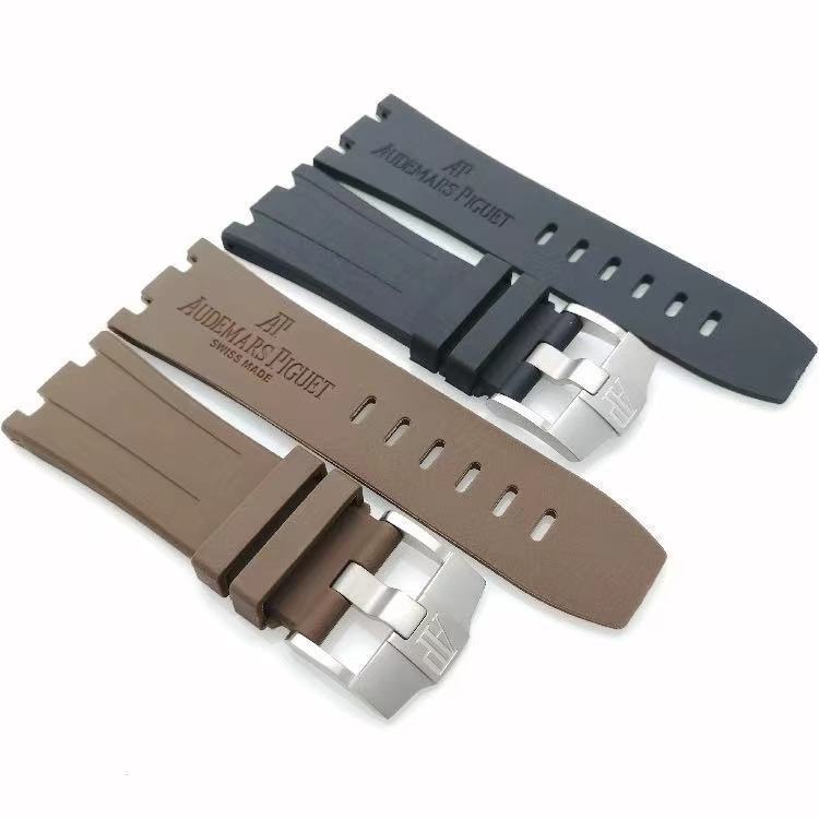 8-8✈Phù Hợp Đồng Hồ AP Abby Royal Oak Offhore series 28mm Bằng Silicon Cao Su Với Khóa Cài Chính Hãng