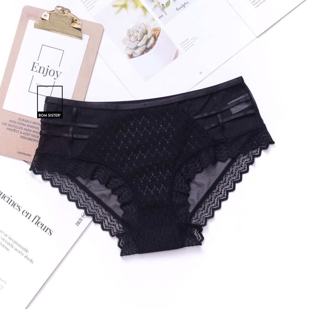 [Mã FARSBR99A giảm 10% đơn 99K] Quần lót lưới phối ren màu trơn BOM SISTER Q6046 | BigBuy360 - bigbuy360.vn