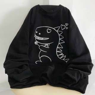 Áo sweater khủng long nỉ phong cách basic