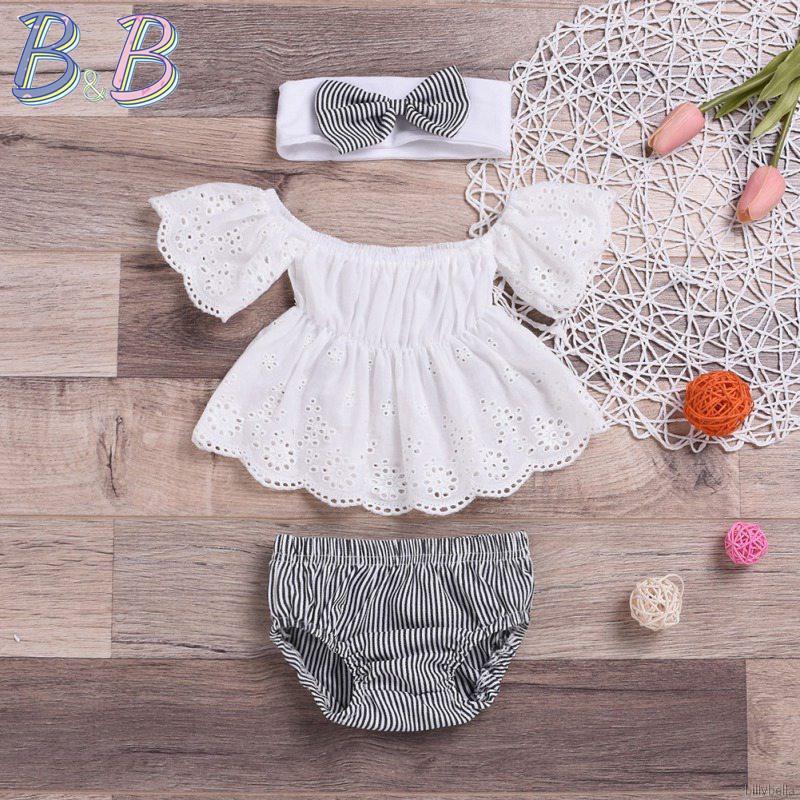 Set Đồ 3 Món Thời Trang Cho Bé Gái Sơ Sinh