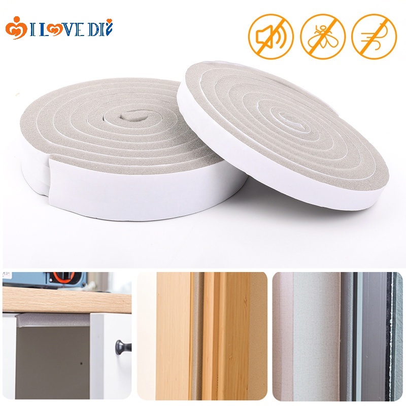 Cuộn Băng Keo Xốp Dán Viền Cửa Sổ Cách Âm Chống Bụi Chống Gió Kích Thước 1.5/3cm*2m