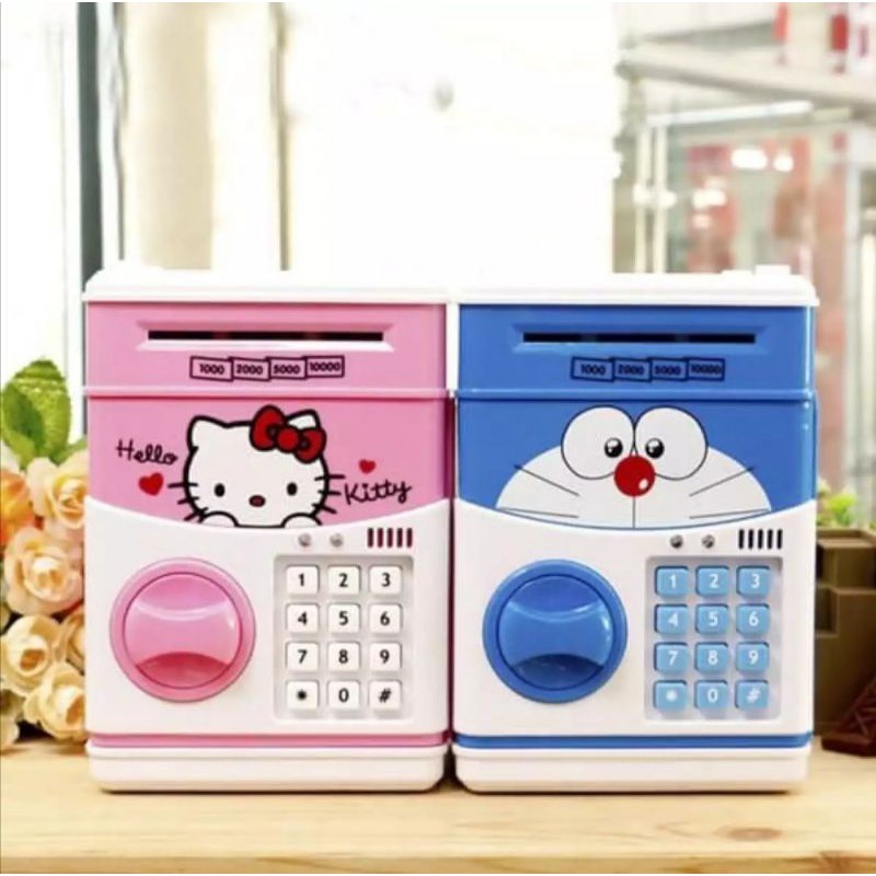 Két sắt mini thông minh mở bằng mật mã cho bé. Ống heo đựng tiết kiệm cho bé yêu nhân vật hoạt hình.