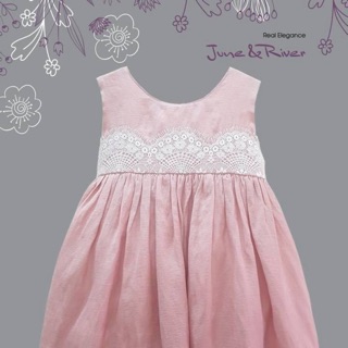 Váy hồng ren ngực và chân váy siêu xinh cho bé gái