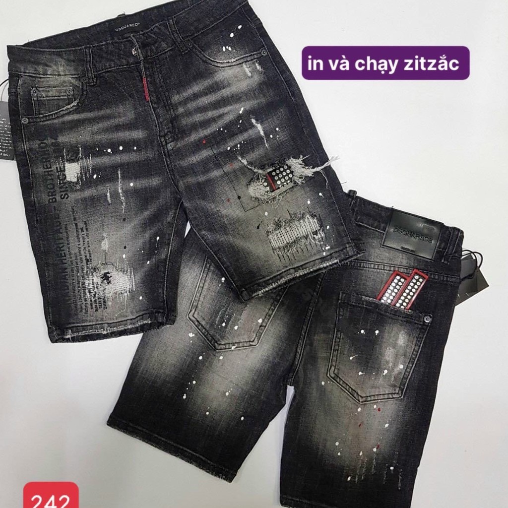 Quần short jean nam màu xám đen  - quần lửng nam chất liệu co giãn trẻ trung năng động PN SHOP90 ms211
