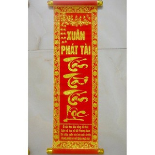 liễn nhung đỏ trang trí nhà cửa