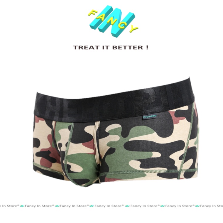 Quần Sịp Nam Cotton Boxer PINK HERO Cotton Mềm Mịn, Co Dãn Siêu Thấm Hút Mồ Hôi, Fancy In - bx010