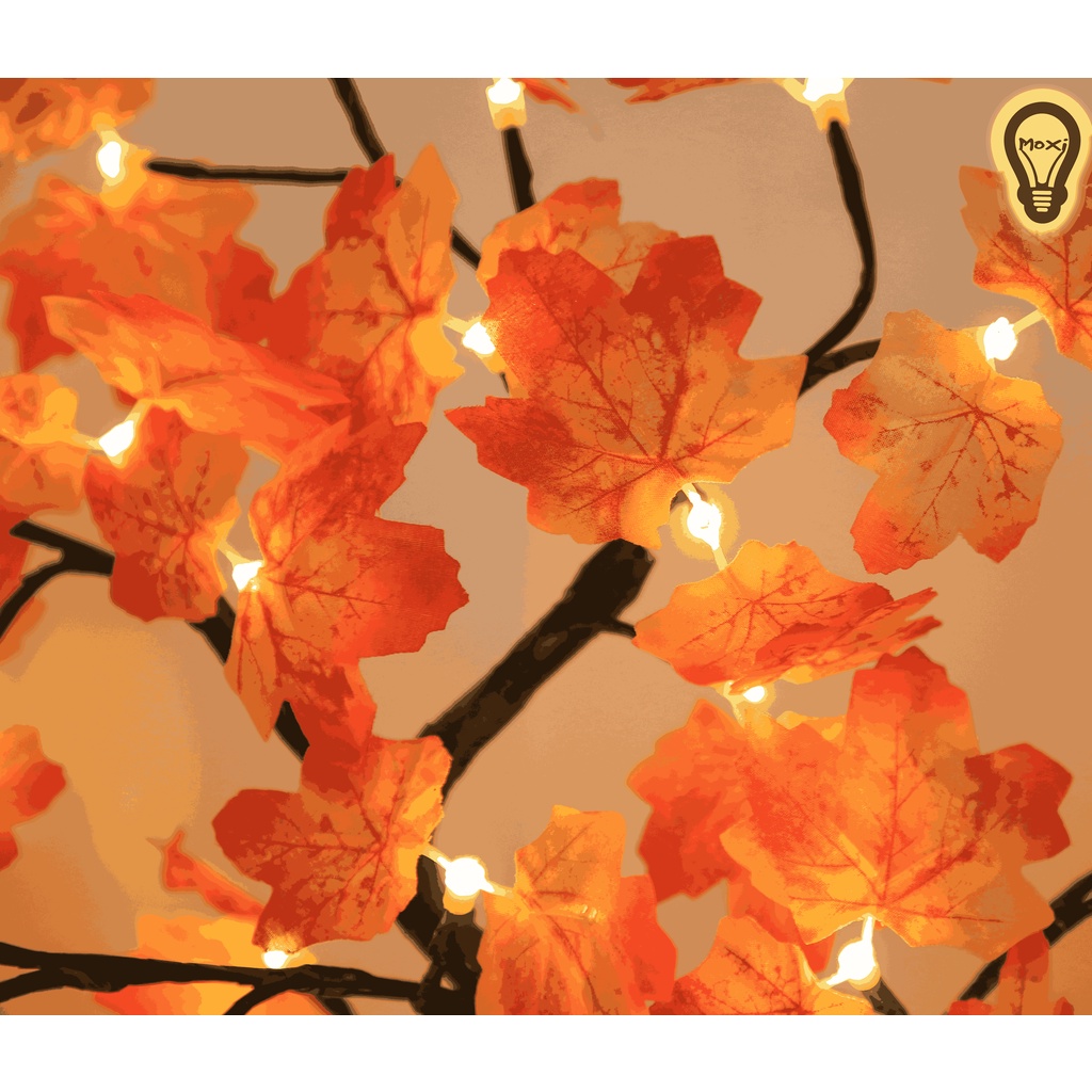 【HÀNG SẴN】Đèn led cây để bàn lá phong mùa thu thiết kế độc đáo trang trí DECOR phòng ngủ dùng USB tiện dụng MOXI.