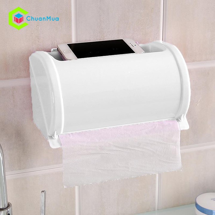 Hộp đựng giấy vệ sinh trong toilet, phòng tắm gắn tường chống nước có khay đựng đồ