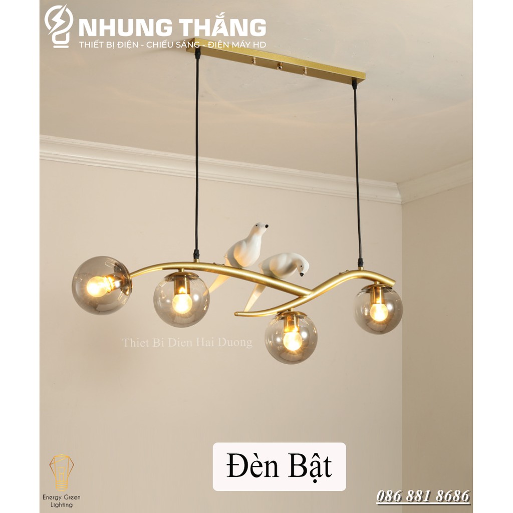 Đèn Thả Trần Trang Trí Hình 2 Chú Chim Vintage Decor TN321 - Kiểu Dáng Hiện Đại , Sang Trọng - Tặng Kèm 4 Bóng G45
