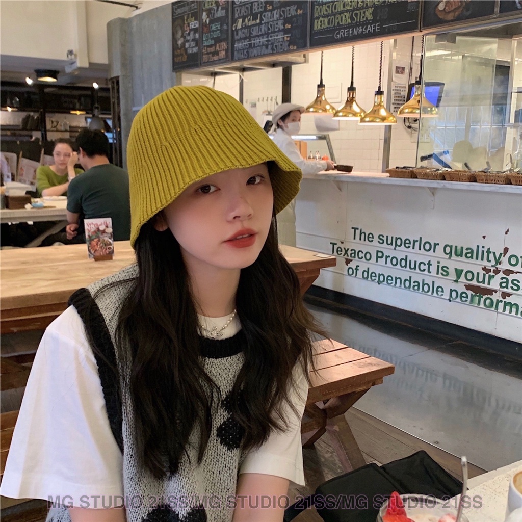 Mũ xô MG STUDIO bằng vải cotton gân sọc cá tính