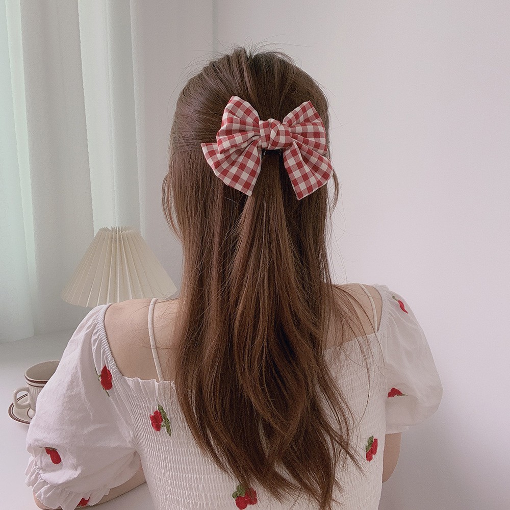 Scrunchies và Kẹp Tóc Bấm Lớn Tone Đỏ Vintage Red Hot Trend