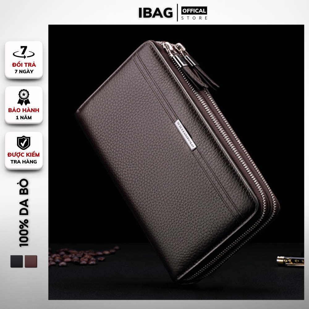 Ví Nam Cầm Tay Cao Cấp William POLO,Chất liệu Da Bò thật,Ví dáng dài nam,Thiết kế nhiều ngăn,Chống nước- 𝑰𝑩𝑨𝑮