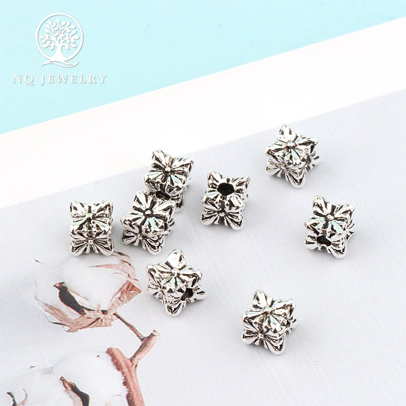 Combo 5 charm bạc chặn hình hoa 4.6*4.6mm - NQ Jewelry