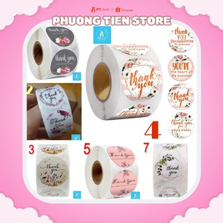 500 Tem Tròn Dán Decal Cảm Ơn Khách Đã Đặt Hàng 1inch/2.5cm - Tặng Kèm 10 Tem Khác Loại