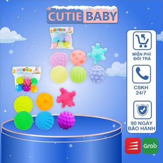 Set 6 đồ chơi bóng mềm chip chip cutiebaby phát triển giác quan cho bé trai, gái, trẻ sơ sinh an toàn