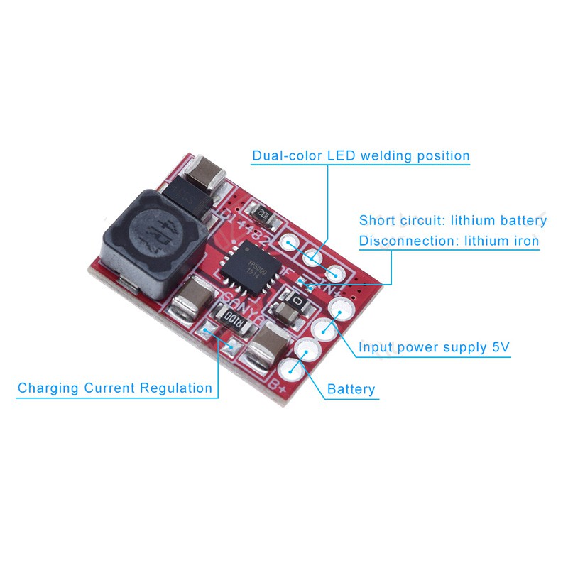 TP5000 DC 4.5v-9v 4.2V/3.6V 1A Lithium Battery Charging Board Lithium Iron Phosphate Charger Flash Power Supply Module TP5000 4.2V/3.6V 1A Lithium Battery Charging Board Charger Module