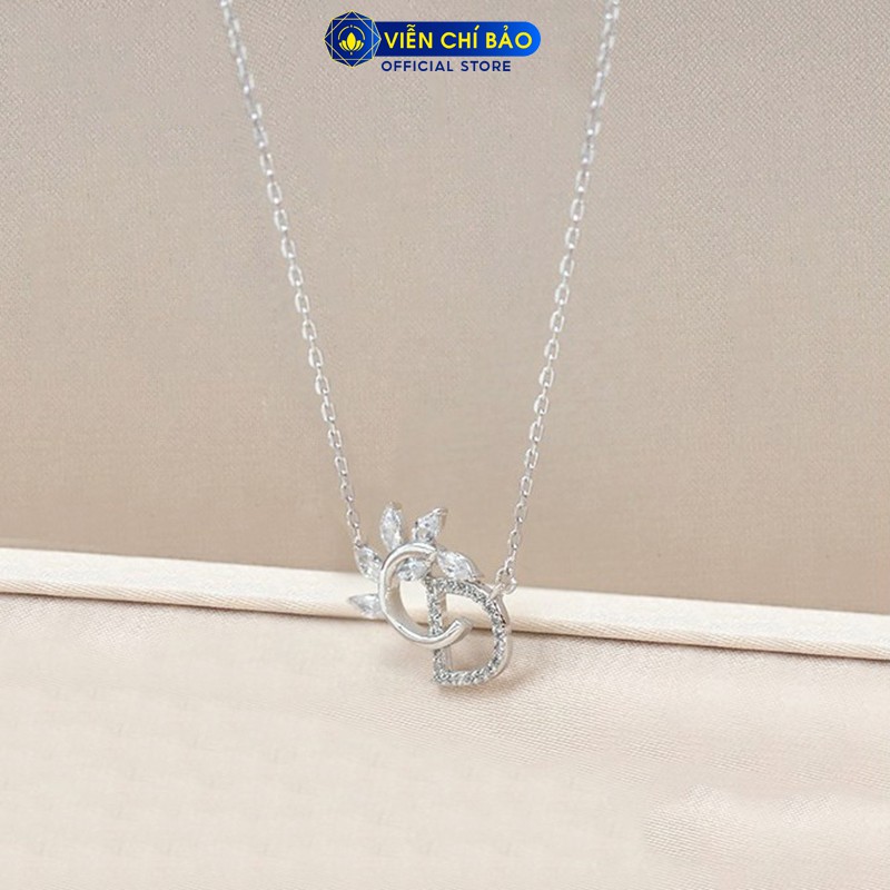Dây chuyền bạc nữ mặt chữ CD nguyệt quế cách điệu bạc S925 thời trang phụ kiện trang sức nữ Viễn Chí Bảo D400072