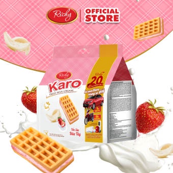 BÁNH TRỨNG TƯƠI - CHÀ BÔNG KARO RICHY 26GR. ĐỦ VỊ SỢI GÀ, PHÔ MAI HOÀNG KIM, TỔ YẾN DÂU.