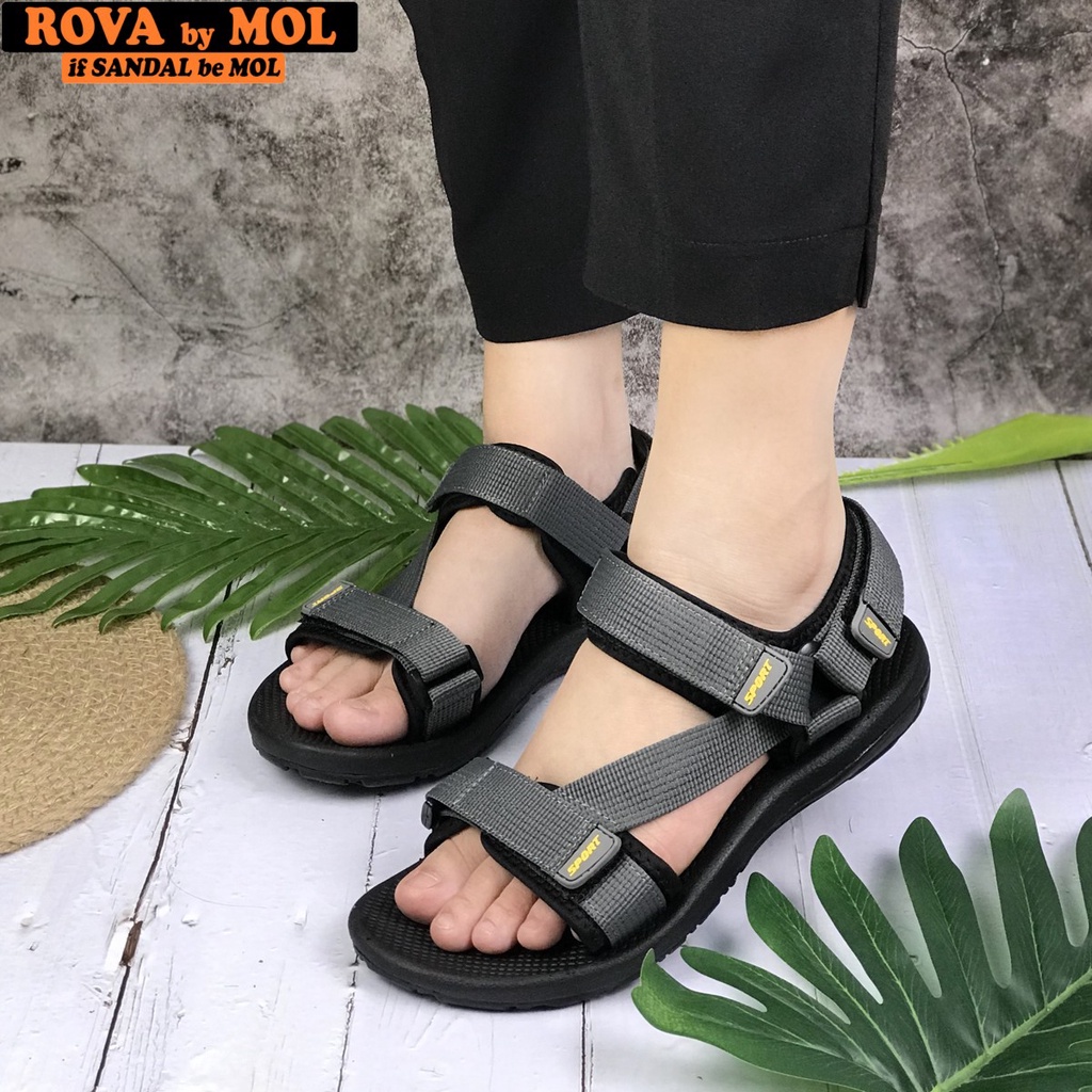 Giày sandal nữ quai chéo hiệu Rova có quai hậu cố định mang đi biển du lịch đi học RV872G