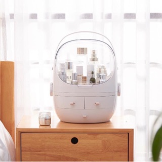 Kệ đựng mỹ phẩm, đựng đồ trang điểm 3 ngăn có kệ trên và nắp-rất đẹp và dễ thương( có 2 size)