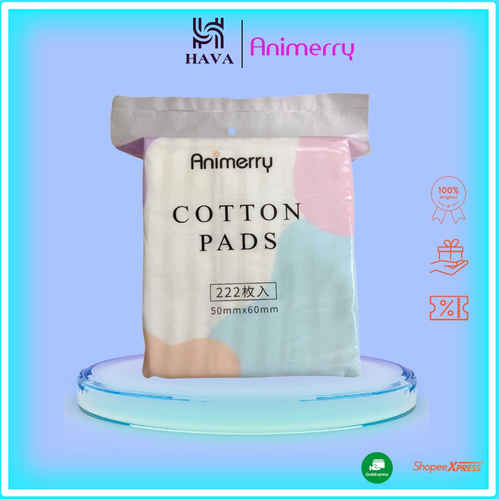 Bông tẩy trang Cotton Pads mẫu mới - Animerry 222 miếng túi zip