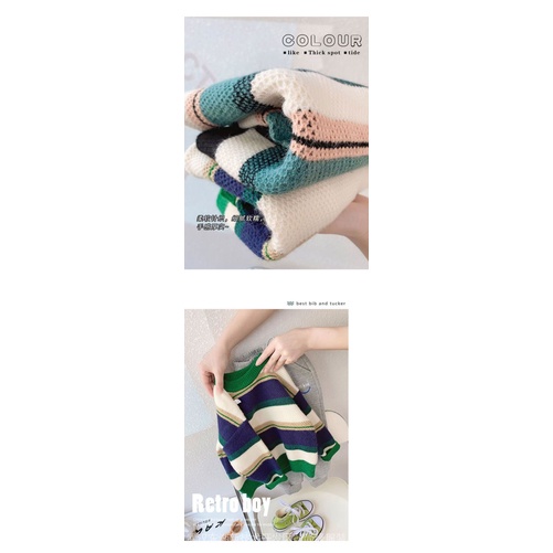 Áo Sweater Dệt Kim Cổ Tròn Họa Tiết Kẻ Sọc Màu Sắc Tương Phản Phong Cách Hàn Quốc Thời Trang Mùa Đông Cho Bé Trai